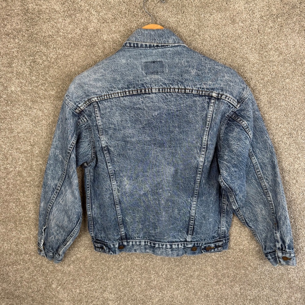 Vintage Levis Mens Medium Denim Trucker Jacket Blue 70507-0219 90s Blue Tab - Picture 3 of 8